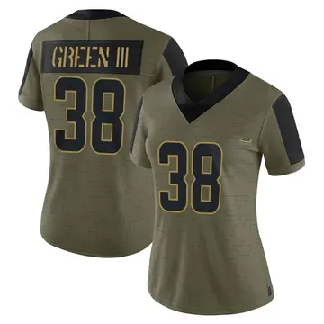 Nike A.J. Green Women's Limited Cleveland Browns Olive 2021 Salute To Service Jersey