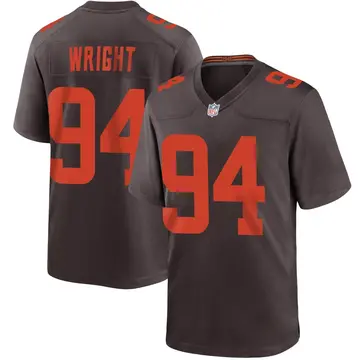 Nike Alex Wright Men's Game Cleveland Browns Brown Alternate Jersey