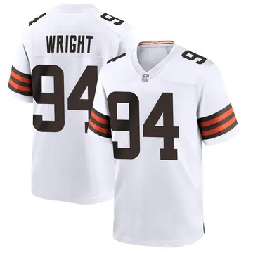 Nike Alex Wright Men's Game Cleveland Browns White Jersey