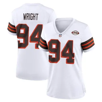 Nike Alex Wright Women's Game Cleveland Browns White 1946 Collection Alternate Jersey