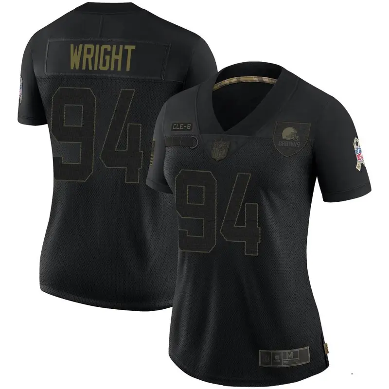 Nike Alex Wright Women's Limited Cleveland Browns Black 2020 Salute To Service Jersey