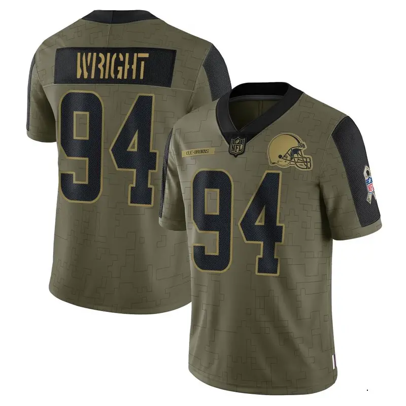 Nike Alex Wright Youth Limited Cleveland Browns Olive 2021 Salute To Service Jersey