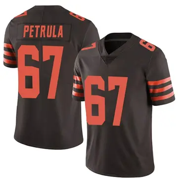 Nike Ben Petrula Men's Limited Cleveland Browns Brown Color Rush Jersey