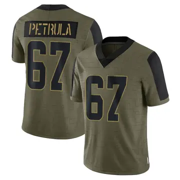 Nike Ben Petrula Men's Limited Cleveland Browns Olive 2021 Salute To Service Jersey