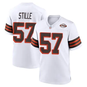 Nike Ben Stille Men's Game Cleveland Browns White 1946 Collection Alternate Jersey