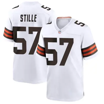Nike Ben Stille Men's Game Cleveland Browns White Jersey