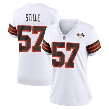 Nike Ben Stille Women's Game Cleveland Browns White 1946 Collection Alternate Jersey