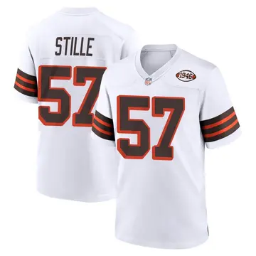 Nike Ben Stille Youth Game Cleveland Browns White 1946 Collection Alternate Jersey