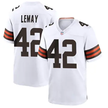 Nike Benny LeMay Men's Game Cleveland Browns White Jersey