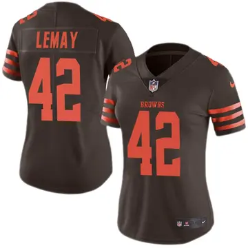 Nike Benny LeMay Women's Limited Cleveland Browns Brown Color Rush Jersey