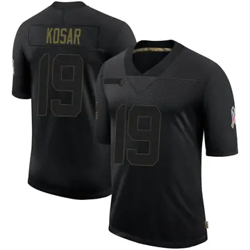 Nike Bernie Kosar Men's Limited Cleveland Browns Black 2020 Salute To Service Jersey
