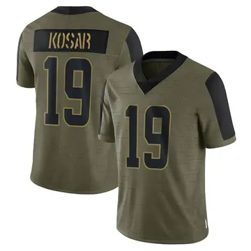 Nike Bernie Kosar Men's Limited Cleveland Browns Olive 2021 Salute To Service Jersey