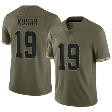 Nike Bernie Kosar Men's Limited Cleveland Browns Olive 2022 Salute To Service Jersey