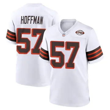 Nike Brock Hoffman Men's Game Cleveland Browns White 1946 Collection Alternate Jersey