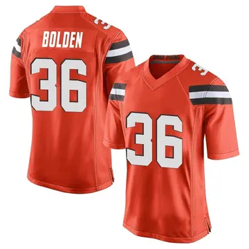 Nike Bubba Bolden Men's Game Cleveland Browns Orange Alternate Jersey