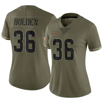 Nike Bubba Bolden Women's Limited Cleveland Browns Olive 2022 Salute To Service Jersey