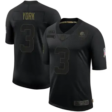 Nike Cade York Men's Limited Cleveland Browns Black 2020 Salute To Service Jersey