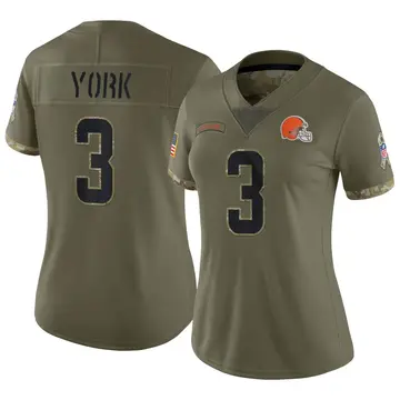 Nike Cade York Women's Limited Cleveland Browns Olive 2022 Salute To Service Jersey