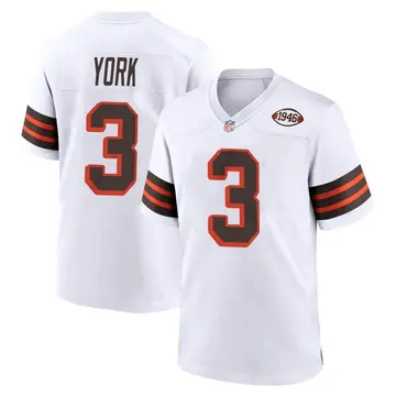 Nike Cade York Youth Game Cleveland Browns White 1946 Collection Alternate Jersey