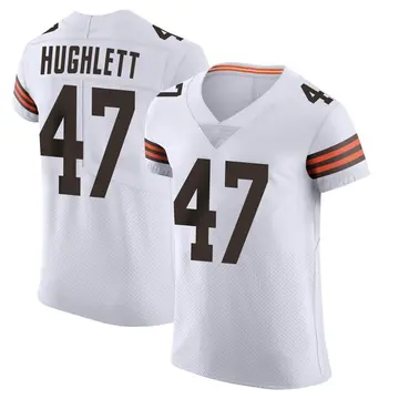 Nike Charley Hughlett Men's Elite Cleveland Browns White Vapor Jersey