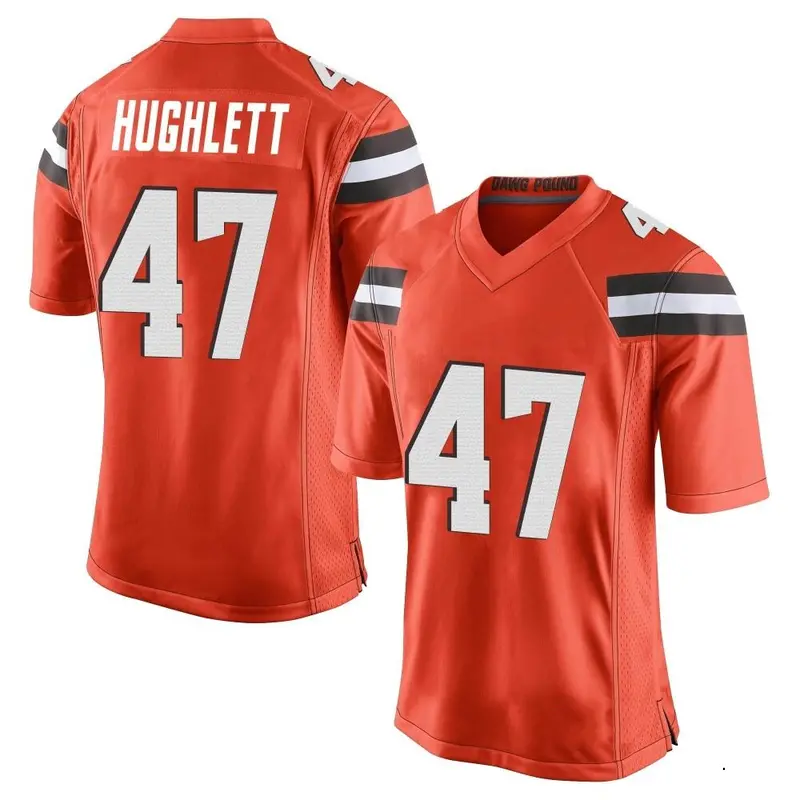 Nike Charley Hughlett Men's Game Cleveland Browns Orange Alternate Jersey