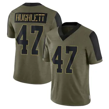 Nike Charley Hughlett Men's Limited Cleveland Browns Olive 2021 Salute To Service Jersey