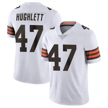 Nike Charley Hughlett Men's Limited Cleveland Browns White Vapor Untouchable Jersey