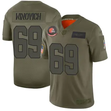 Nike Chase Winovich Men's Limited Cleveland Browns Camo 2019 Salute to Service Jersey