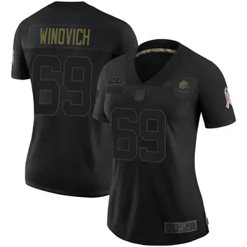 Nike Chase Winovich Women's Limited Cleveland Browns Black 2020 Salute To Service Jersey