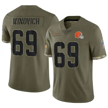 Nike Chase Winovich Youth Limited Cleveland Browns Olive 2022 Salute To Service Jersey