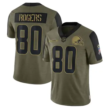Nike Chester Rogers Men's Limited Cleveland Browns Olive 2021 Salute To Service Jersey