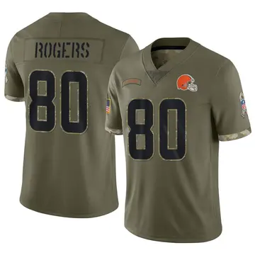 Nike Chester Rogers Men's Limited Cleveland Browns Olive 2022 Salute To Service Jersey