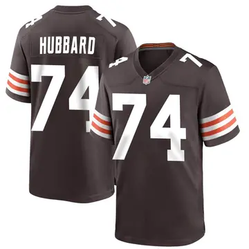 Nike Chris Hubbard Men's Game Cleveland Browns Brown Team Color Jersey