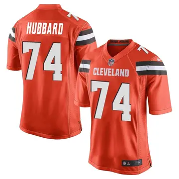 Nike Chris Hubbard Men's Game Cleveland Browns Orange Alternate Jersey