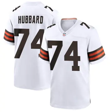 Nike Chris Hubbard Men's Game Cleveland Browns White Jersey
