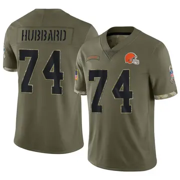 Nike Chris Hubbard Men's Limited Cleveland Browns Olive 2022 Salute To Service Jersey