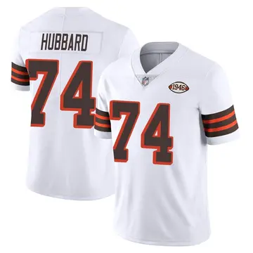 Nike Chris Hubbard Men's Limited Cleveland Browns White Vapor 1946 Collection Alternate Jersey