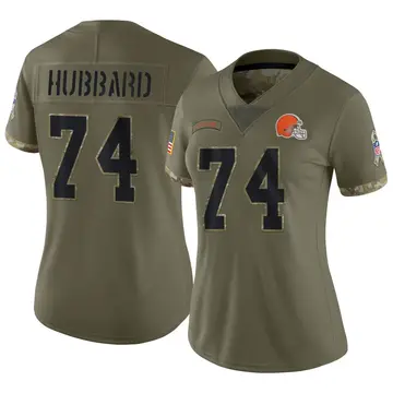 Nike Chris Hubbard Women's Limited Cleveland Browns Olive 2022 Salute To Service Jersey