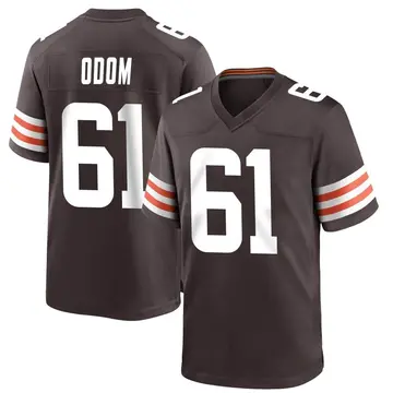 Nike Chris Odom Men's Game Cleveland Browns Brown Team Color Jersey