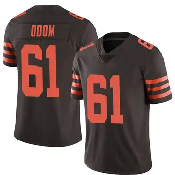 Nike Chris Odom Men's Limited Cleveland Browns Brown Color Rush Jersey