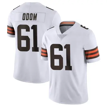 Nike Chris Odom Men's Limited Cleveland Browns White Vapor Untouchable Jersey