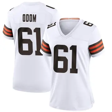 Nike Chris Odom Women's Game Cleveland Browns White Jersey