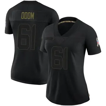 Nike Chris Odom Women's Limited Cleveland Browns Black 2020 Salute To Service Jersey