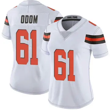 Nike Chris Odom Women's Limited Cleveland Browns White Vapor Untouchable Jersey