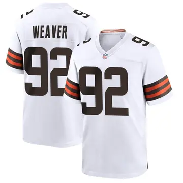 Nike Curtis Weaver Men's Game Cleveland Browns White Jersey