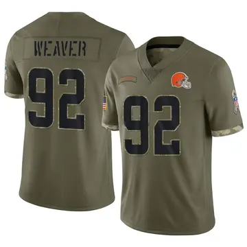 Nike Curtis Weaver Men's Limited Cleveland Browns Olive 2022 Salute To Service Jersey