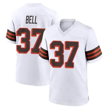Nike D'Anthony Bell Men's Game Cleveland Browns White 1946 Collection Alternate Jersey