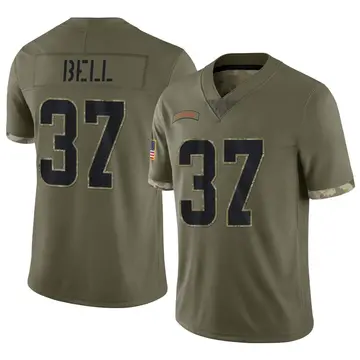 Nike D'Anthony Bell Men's Limited Cleveland Browns Olive 2022 Salute To Service Jersey
