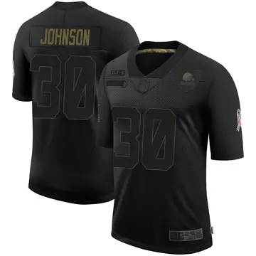 Nike D'Ernest Johnson Men's Limited Cleveland Browns Black 2020 Salute To Service Jersey