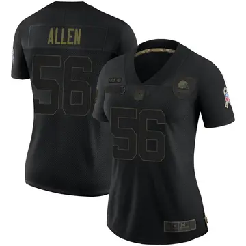 Nike Dakota Allen Women's Limited Cleveland Browns Black 2020 Salute To Service Jersey